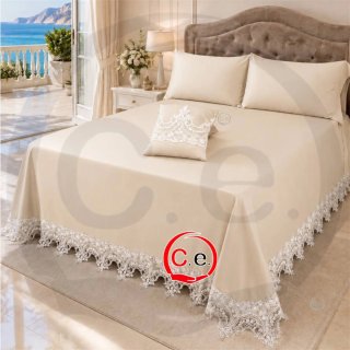 Copriletto Versailles pizzo rebrodè + cuscino