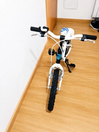Bicicleta infantil blanca y negra