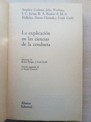 La explicación en las ciencias de la conducta.
