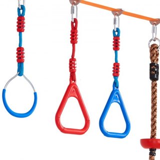 Curso de Obstáculos Ninja Warrior para Niños, 2 x 60 pies de Cuerdas Slackline a Prueba de Climas, Línea de Mono con Capacidad de Carga de 500 lbs, Equipo de Juego al Aire Libre, Set de Entrenamie...