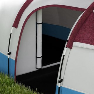 Tenda da Campeggio in Tunnel per 3 Persone con 2 Camere, Tenda Familiare per Escursionismo e Pesca con Dormitorio, Sala, Fondo Cuciture, Borsa di Trasporto, 420X200X150 Cm