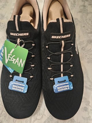 Zapatillas Skechers Mujer Negras Rosas