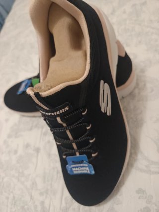 Zapatillas Skechers Mujer Negras Rosas
