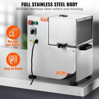 Extractor de Jugo de Caña de Azúcar Eléctrico, Máquina de Jugo de Caña de Azúcar de 800W con Alta Producción de 661LBS/H, 4 Rodillos de Acero Inoxidable, Ajuste Automático de Presión de Rodillo pa...