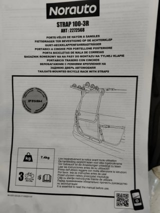 Portabicicletas Norauto Strap 100TR 3 bicis