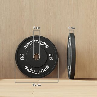 Conjunto 2 Discos de Peso 2X5/10/20 Kg de Goma, Discos para Gimnasio y Casa con Agujero de 5 Cm para Mancuernas y Barras