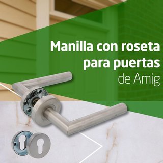 Manilla con Roseta para Puerta 136 x 19 mm Inox