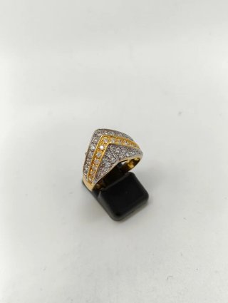 Anillo Oro bicolor 18kt terminacion en punta