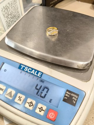 Anillo Oro bicolor 18kt terminacion en punta