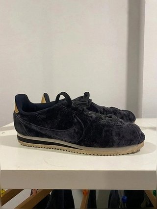 Nike Cortez Terciopelo Negro Dorado Lux Edición Especial Retro Clásicas Zapatillas