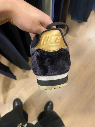 Nike Cortez Terciopelo Negro Dorado Lux Edición Especial Retro Clásicas Zapatillas