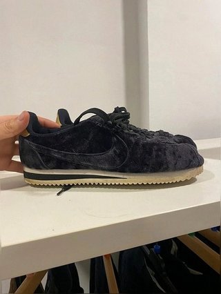 Nike Cortez Terciopelo Negro Dorado Lux Edición Especial Retro Clásicas Zapatillas