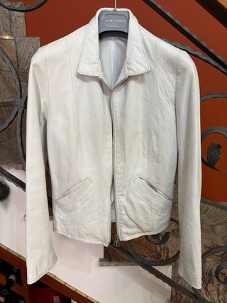 Giacca biker donna in vera pelle morbida vintage
