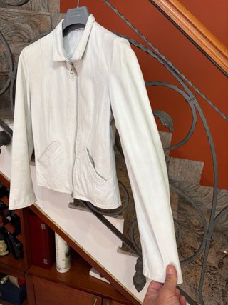 Giacca biker donna in vera pelle morbida vintage