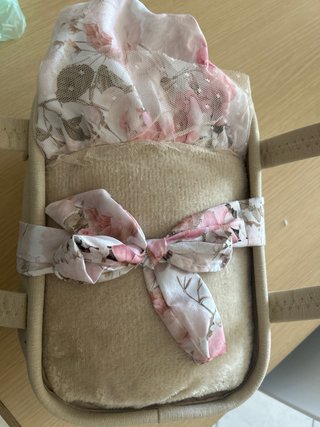 Borsa in tessuto con fiori rosa