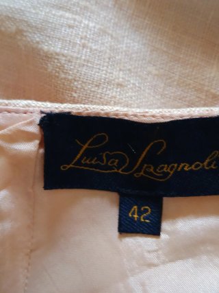 Gonna Luisa Spagnoli rosa lino tg 42