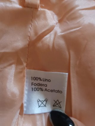 Gonna Luisa Spagnoli rosa lino tg 42