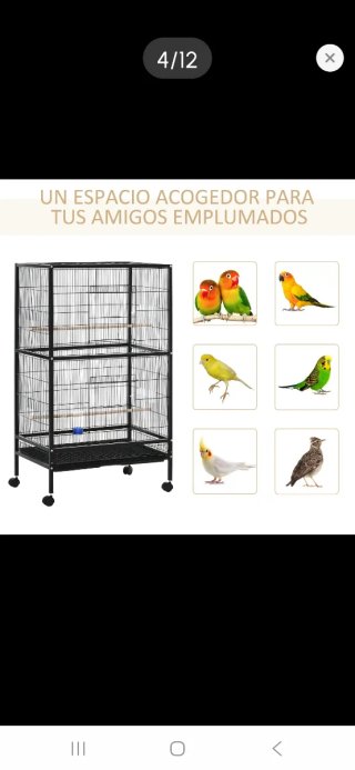 Jaula para pájaros negra