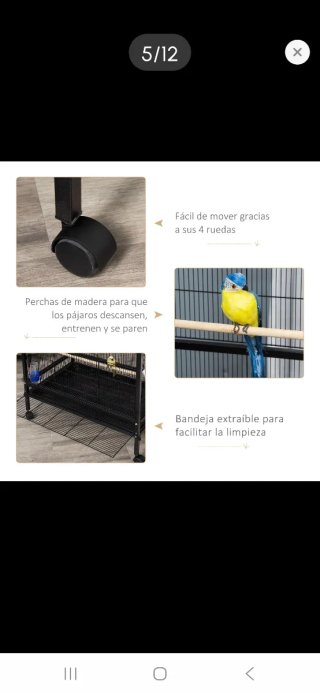 Jaula para pájaros negra
