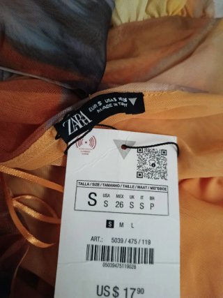 Top Tul Zara Talla S Multicolor