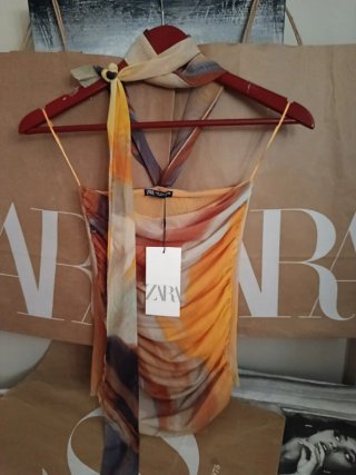 Top Tul Zara Talla S Multicolor