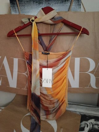 Top Tul Zara Talla S Multicolor
