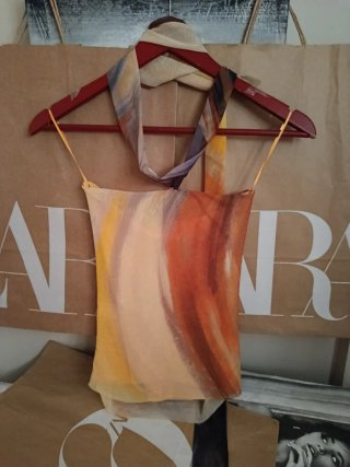 Top Tul Zara Talla S Multicolor