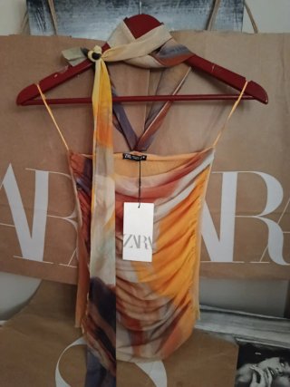 Top Tul Zara Talla S Multicolor
