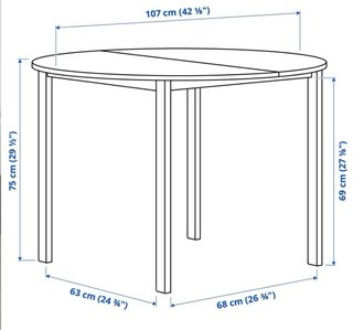Mesa redonda comedor Ikea blanca