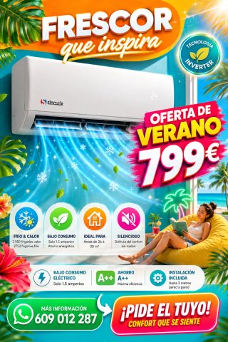 799€ Frio Calor Aire Acondicionado ya instalado