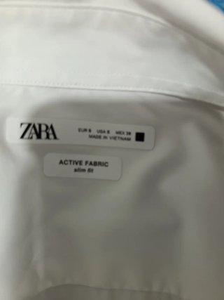 Camisa Zara Blanca Manga Larga