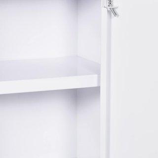 Armario de Medicamentos de Pared de 3 Estantes con 2 Llaves de Seguridad, Armario para Medicamentos de Acero, 40X15X53.5 Cm, Blanco