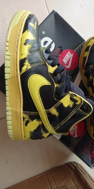 Nike Dunk High Black Yellow Tie-Dye