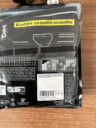 Calzoncillos DIM Ecodim Talla M (2 unidades)