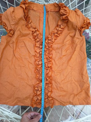 Blusa flamenca naranja con volantes