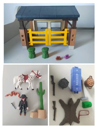 Lote Playmobil tematica Western edificios, figuras