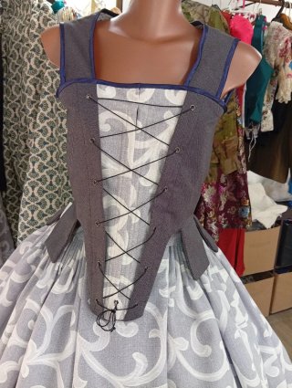 Traje de Huertana fallera: Justillo, Falda y Mante