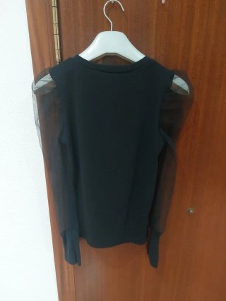 Jersey negro manga transparente talla única