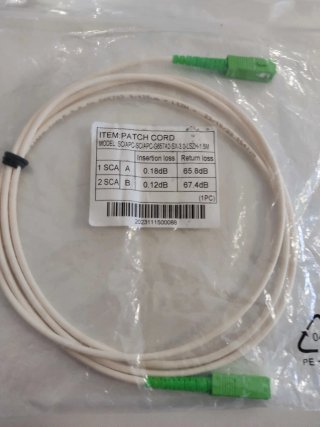 Cable Fibra Óptica SC/APC-SC/APC 1.5M