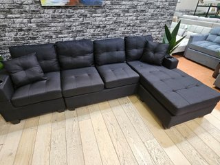Sofá Chaise Longue Reversible Gris 245cm