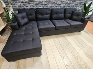 Sofá Chaise Longue Reversible Gris 245cm