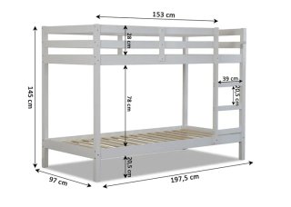 LITERA ATLAS MADERA MACIZA PINO FUNCIONAL 90 CM