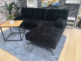 Sofá Cama Chaise Longue 198cm Terciopelo Negro