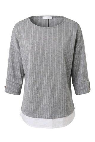 Blusa gris con rayas blancas Talla M