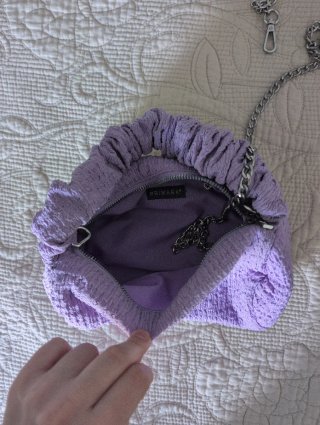Bolso morado cadena plata Primark