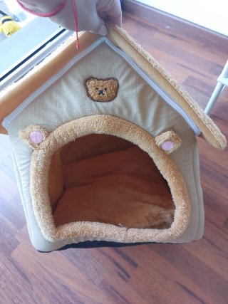 Casa Cama para Mascotas Beige y Marrón