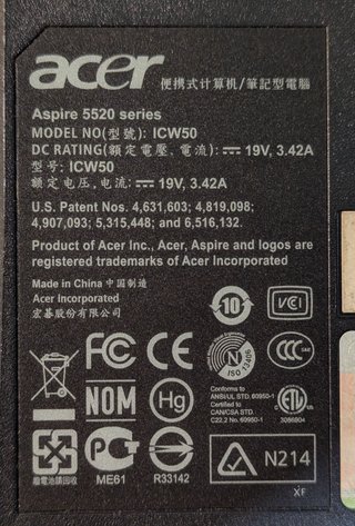 Pantalla Recambio Acer Aspire 5520