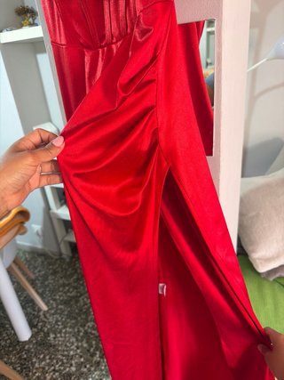 Vestido fiesta largo rojo