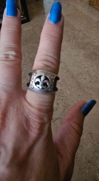 Anillo Plata Maciza Flor de Lis