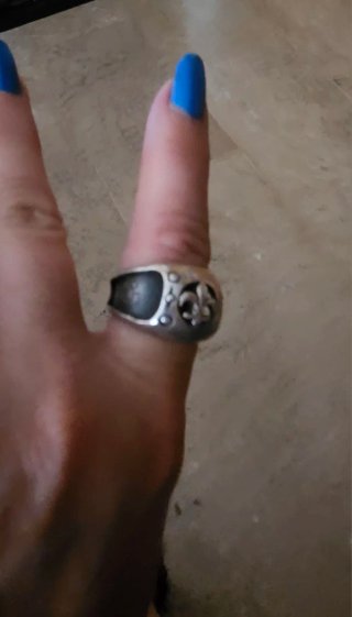 Anillo Plata Maciza Flor de Lis